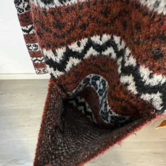 Sezane Thais jacket sweater mohair brown jacquard - Picture 7 of 11